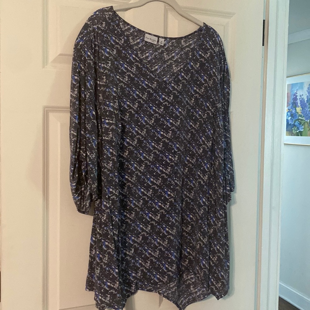 Kim Rogers Curvy 2X Blue Tunic top